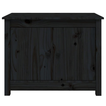 Soffbord svart 71x49x55 cm massiv furu