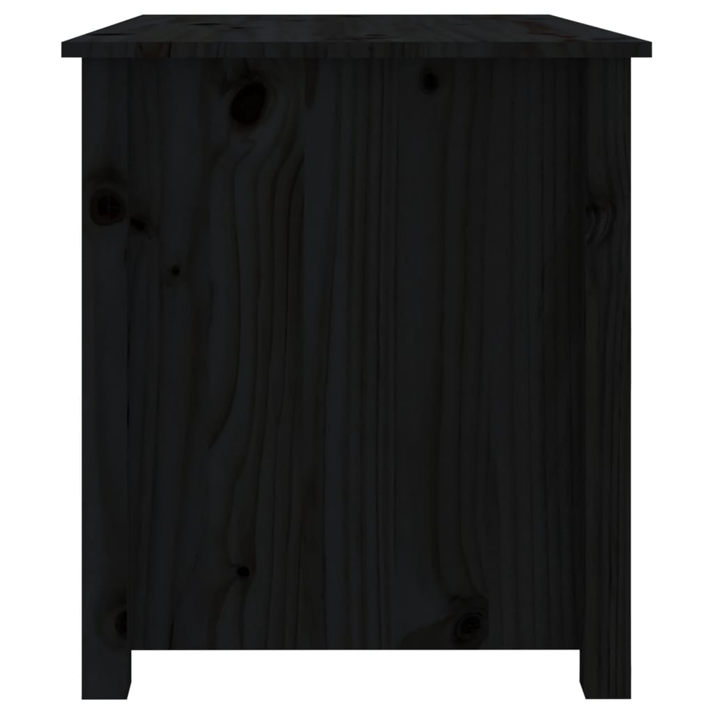 Soffbord svart 71x49x55 cm massiv furu