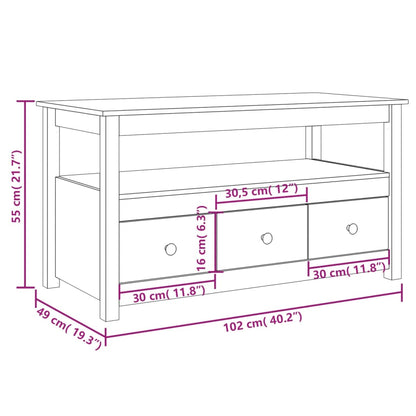 Soffbord 102x49x55 cm massiv furu