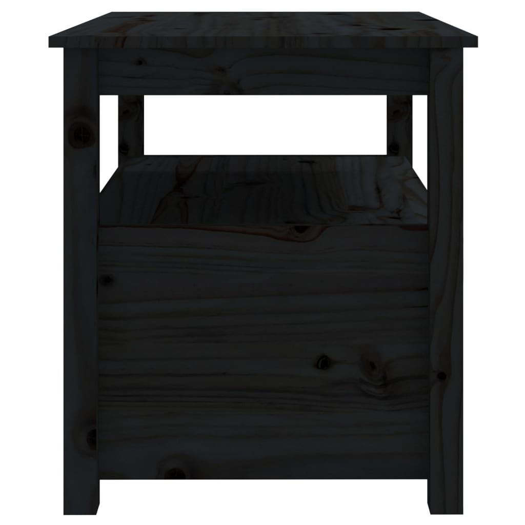 Soffbord svart 71x49x55 cm massiv furu