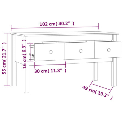 Soffbord 102x49x55 cm massiv furu