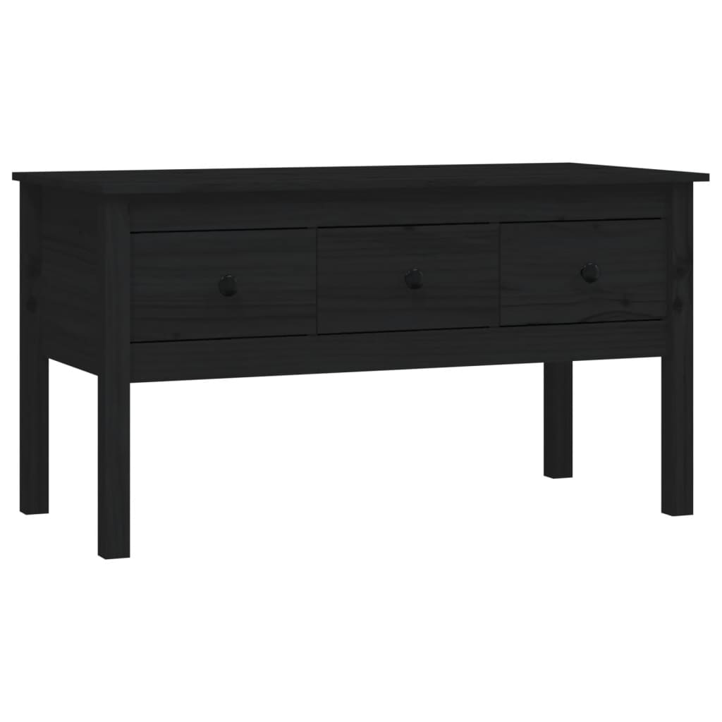 Soffbord svart 102x49x55 cm massiv furu