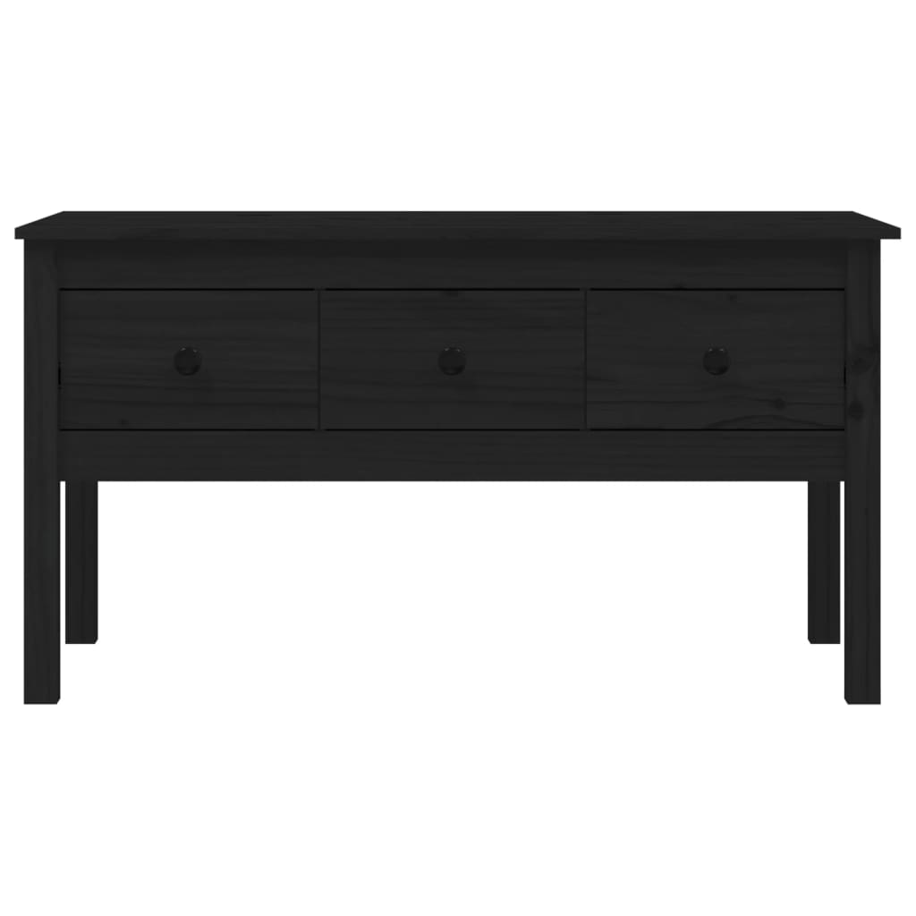 Soffbord svart 102x49x55 cm massiv furu