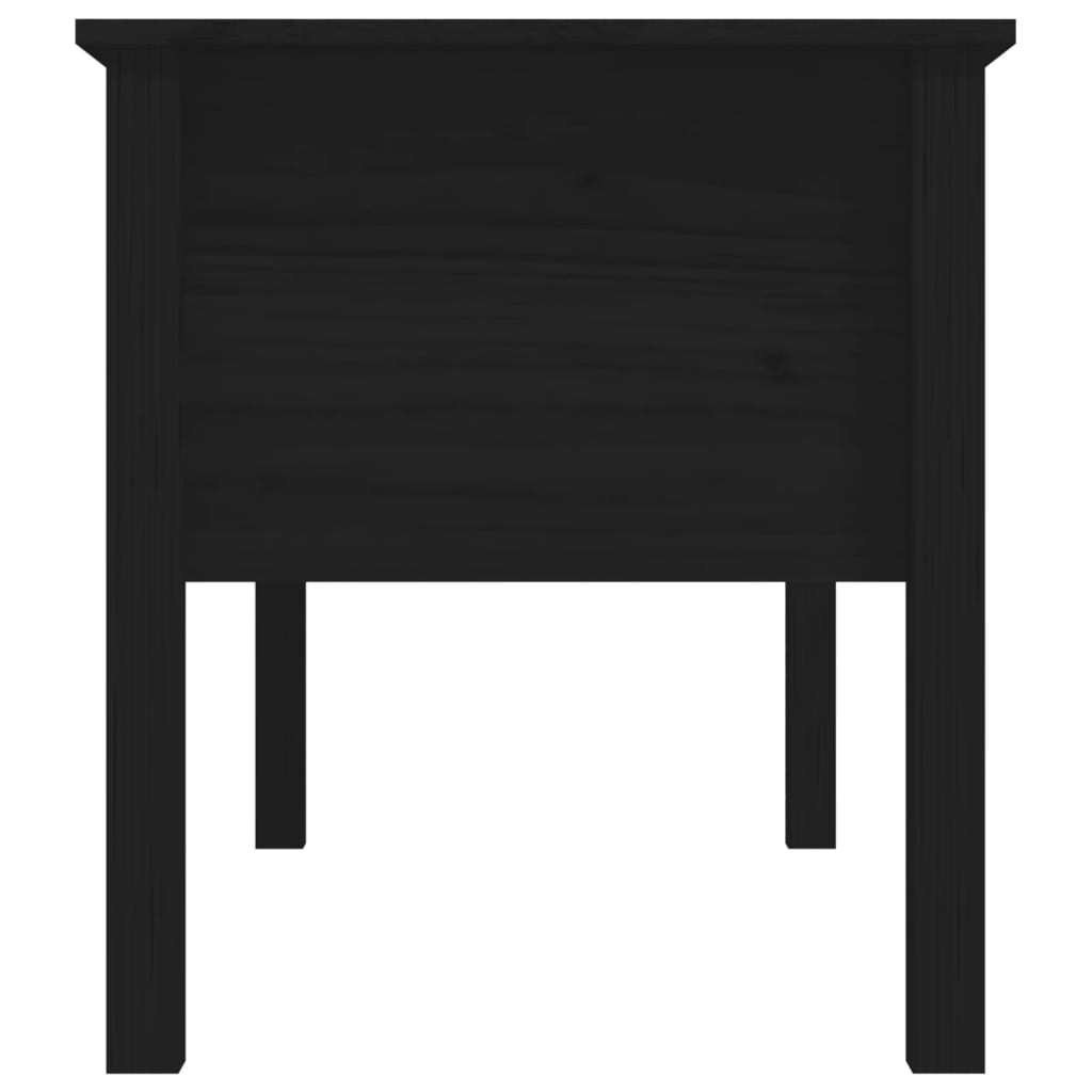 Soffbord svart 102x49x55 cm massiv furu