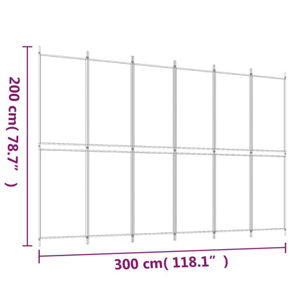 Rumsavdelare 6 paneler brun 300x200 cm tyg