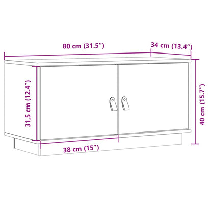 Tv-bänk honungsbrun 80x34x40 cm massiv furu