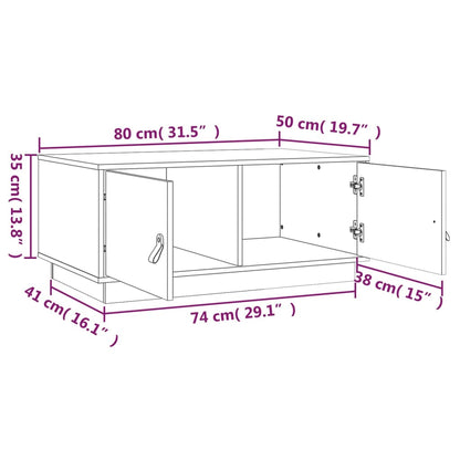 Soffbord vit 80x50x35 cm massiv furu