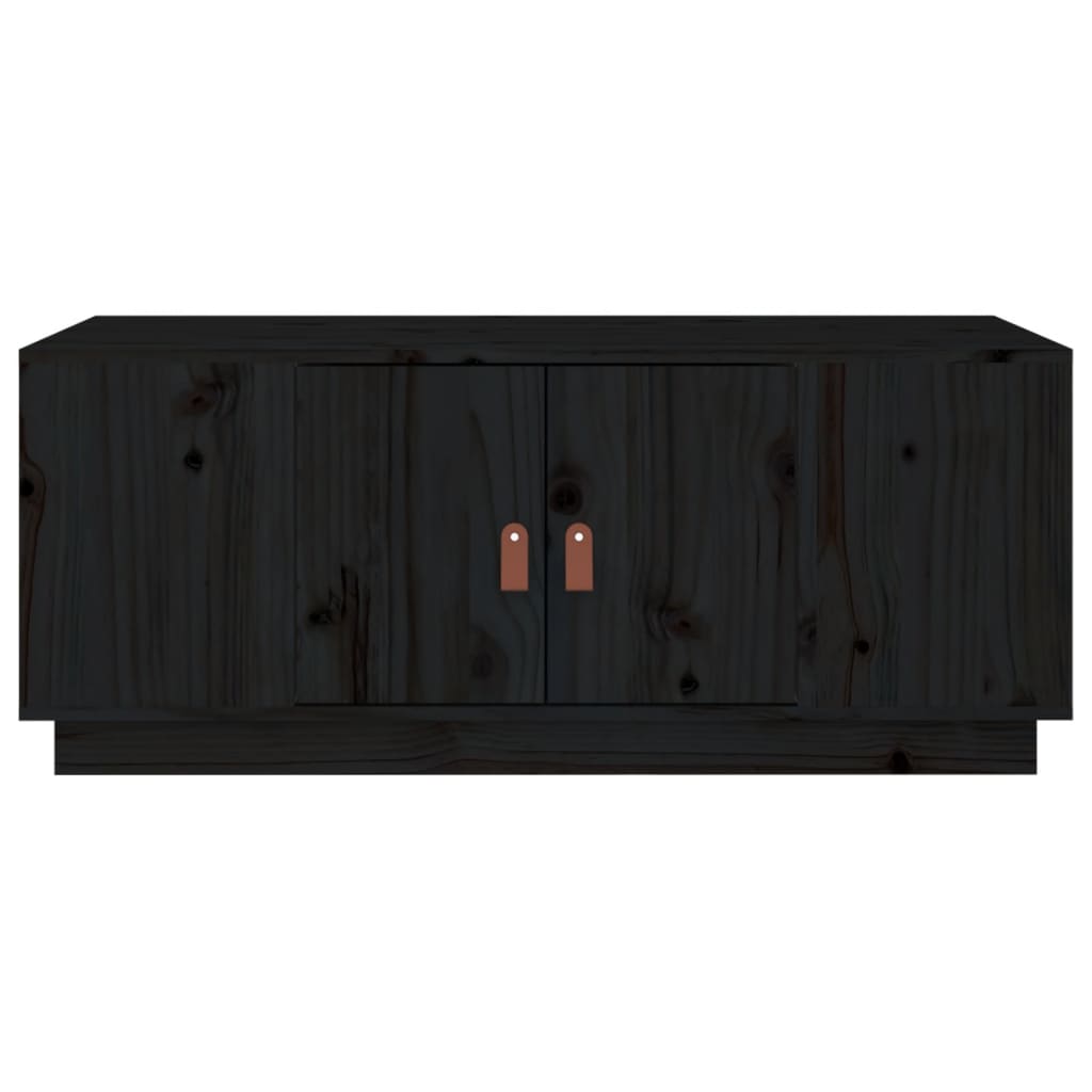 Soffbord svart 100x50x41 cm massiv furu