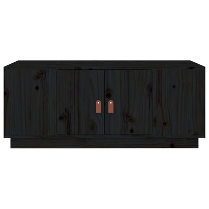 Soffbord svart 100x50x41 cm massiv furu