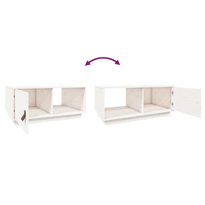 Soffbord vit 80x50x35,5 cm massiv furu