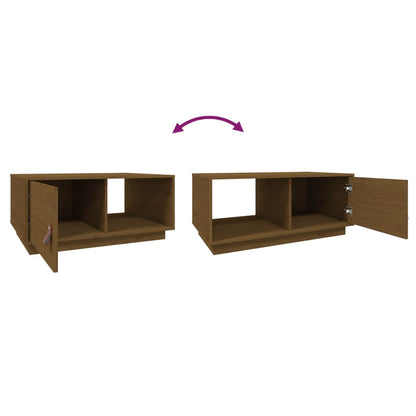 Soffbord honungsbrun 80x50x35,5 cm massiv furu