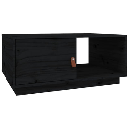 Soffbord svart 80x50x35,5 cm massiv furu