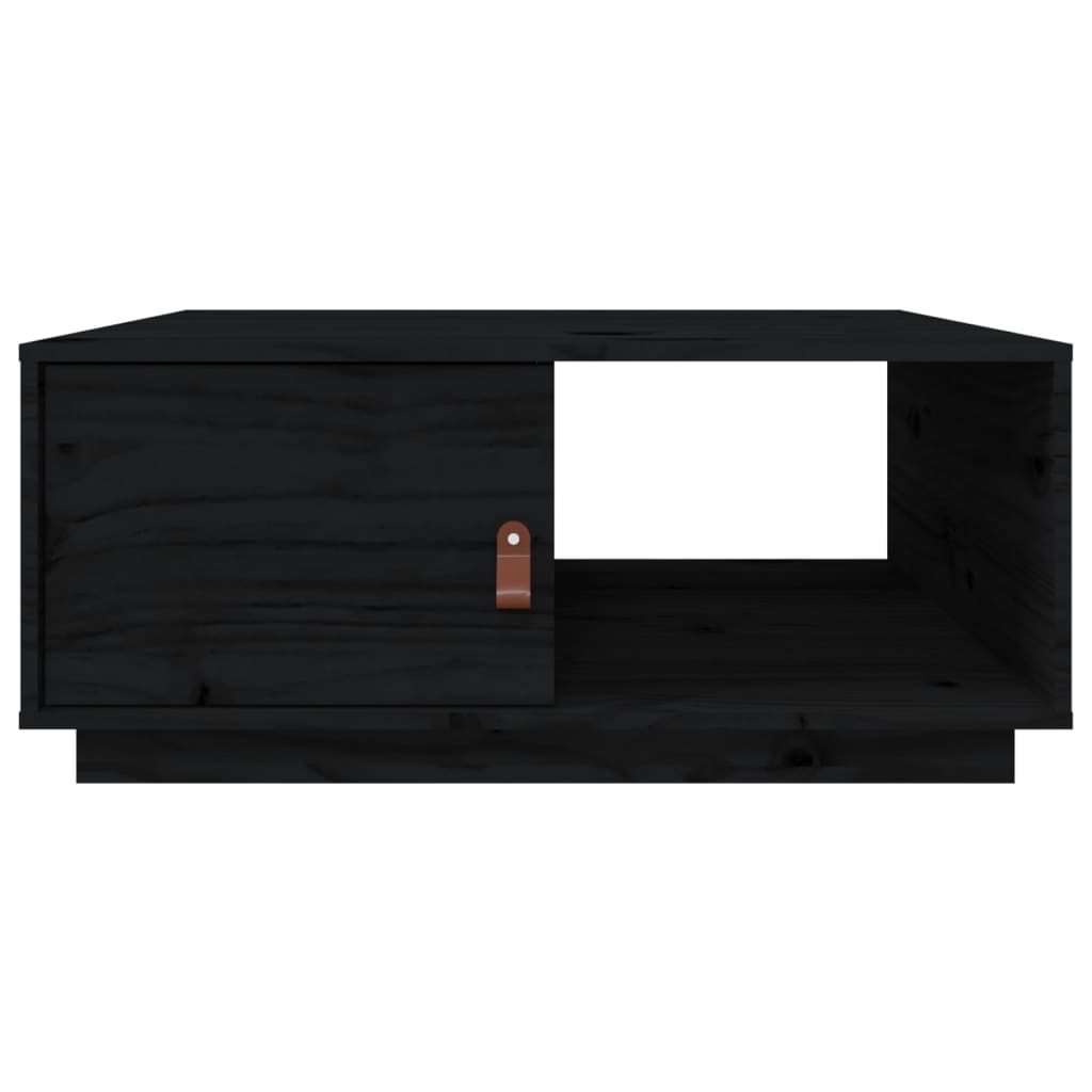 Soffbord svart 80x50x35,5 cm massiv furu