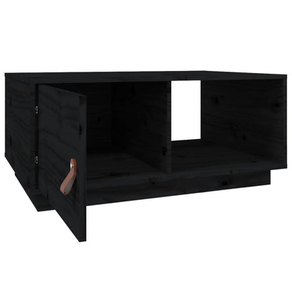 Soffbord svart 80x50x35,5 cm massiv furu