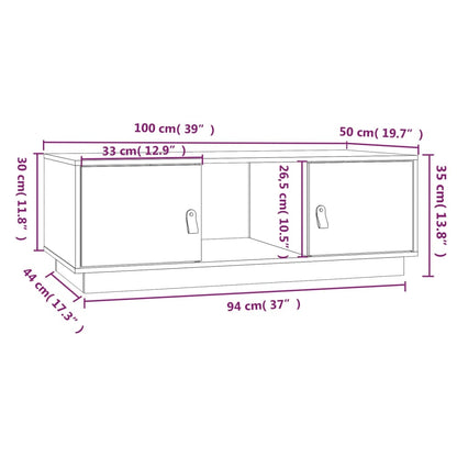 Soffbord 100x50x35 cm massiv furu