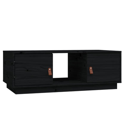 Soffbord svart 100x50x35 cm massiv furu