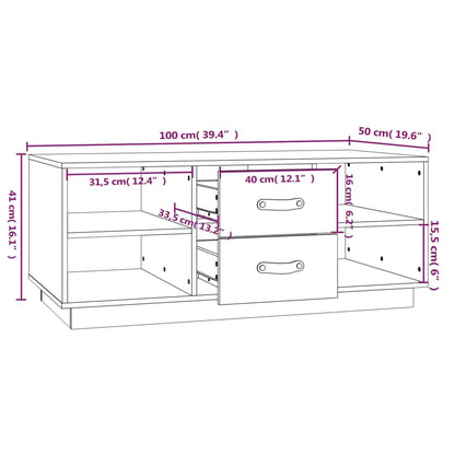 Soffbord 100x50x41 cm massivt furu