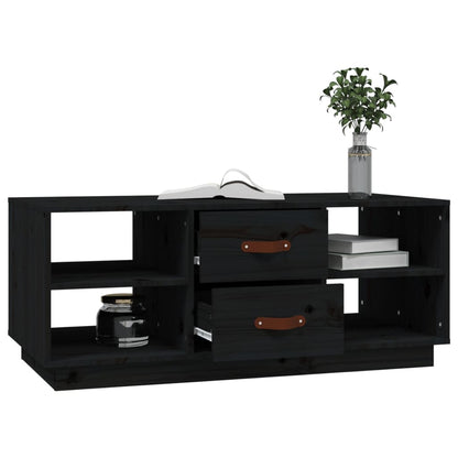 Soffbord svart 100x50x41 cm massiv furu