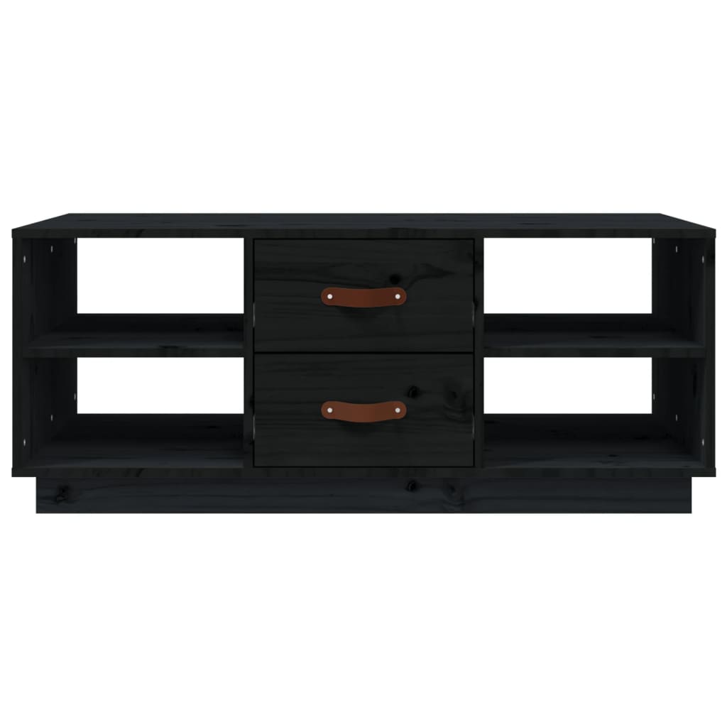 Soffbord svart 100x50x41 cm massiv furu