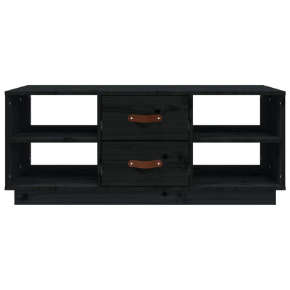 Soffbord svart 100x50x41 cm massiv furu