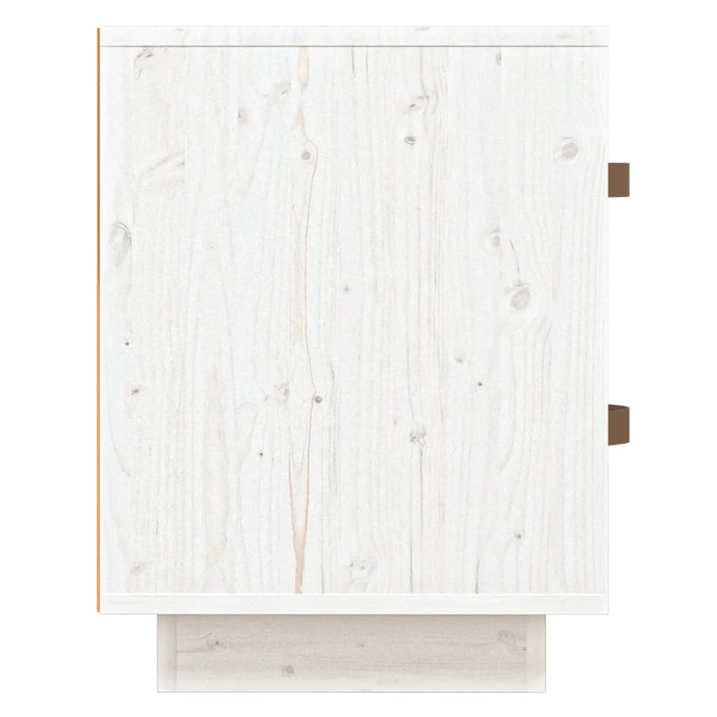 Sängbord 2 st vit 40x34x45 cm massivt furu