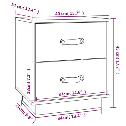 Sängbord 2 st vit 40x34x45 cm massivt furu