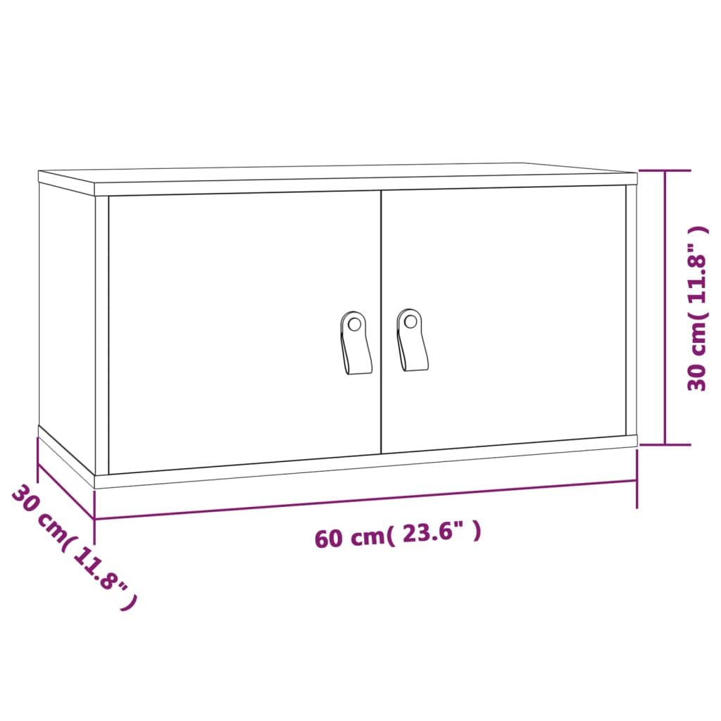 Väggskåp vit 60x30x30 cm massiv furu