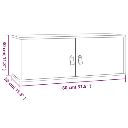 Väggskåp vit 80x30x30 cm massiv furu