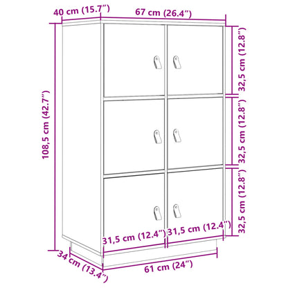 Skåp 67x40x108,5 cm massiv furu