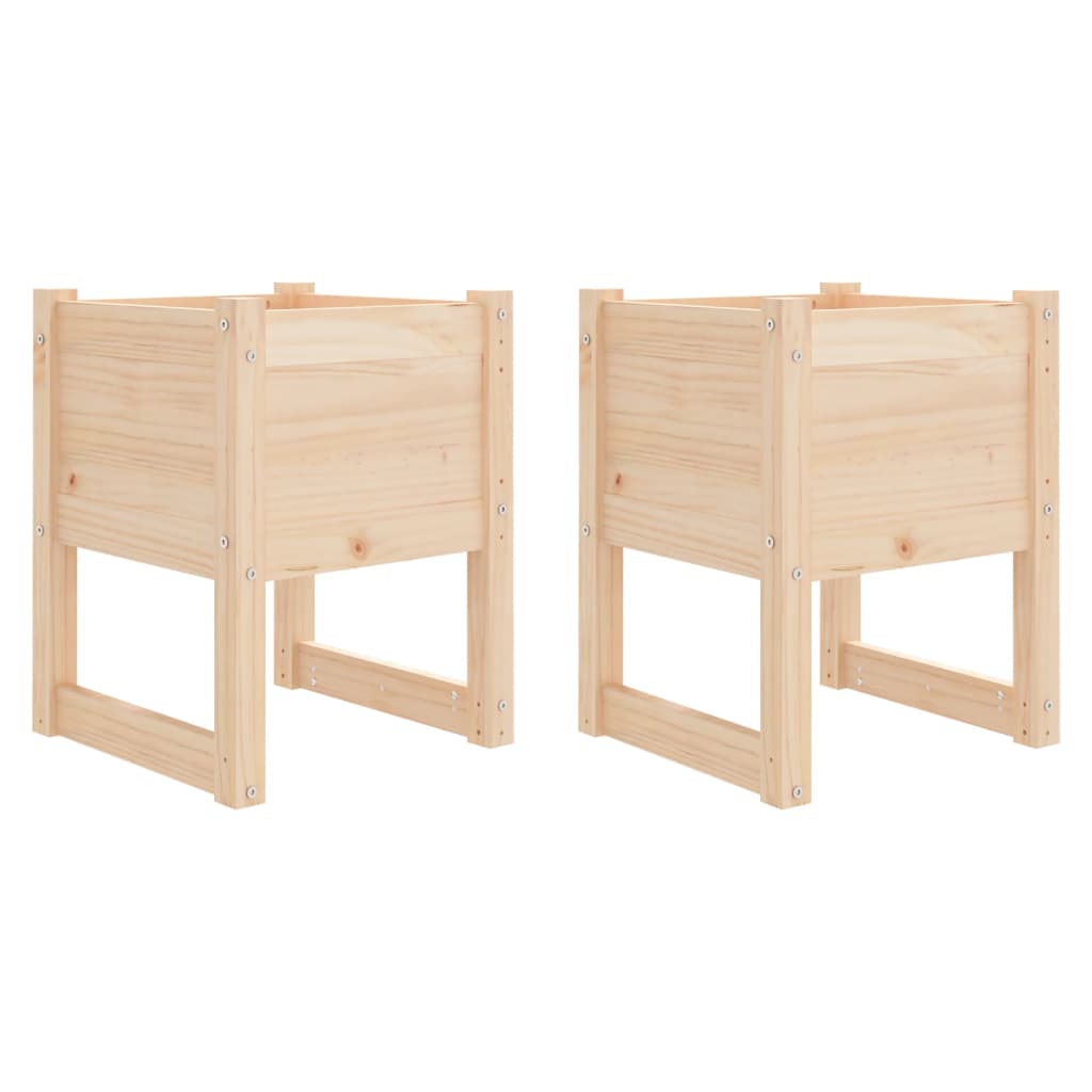 Odlingslådor 2 st 40x40x52,5 cm massiv furu