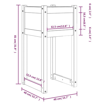 Odlingslådor 2 st Svart 40x40x81 cm massiv furu