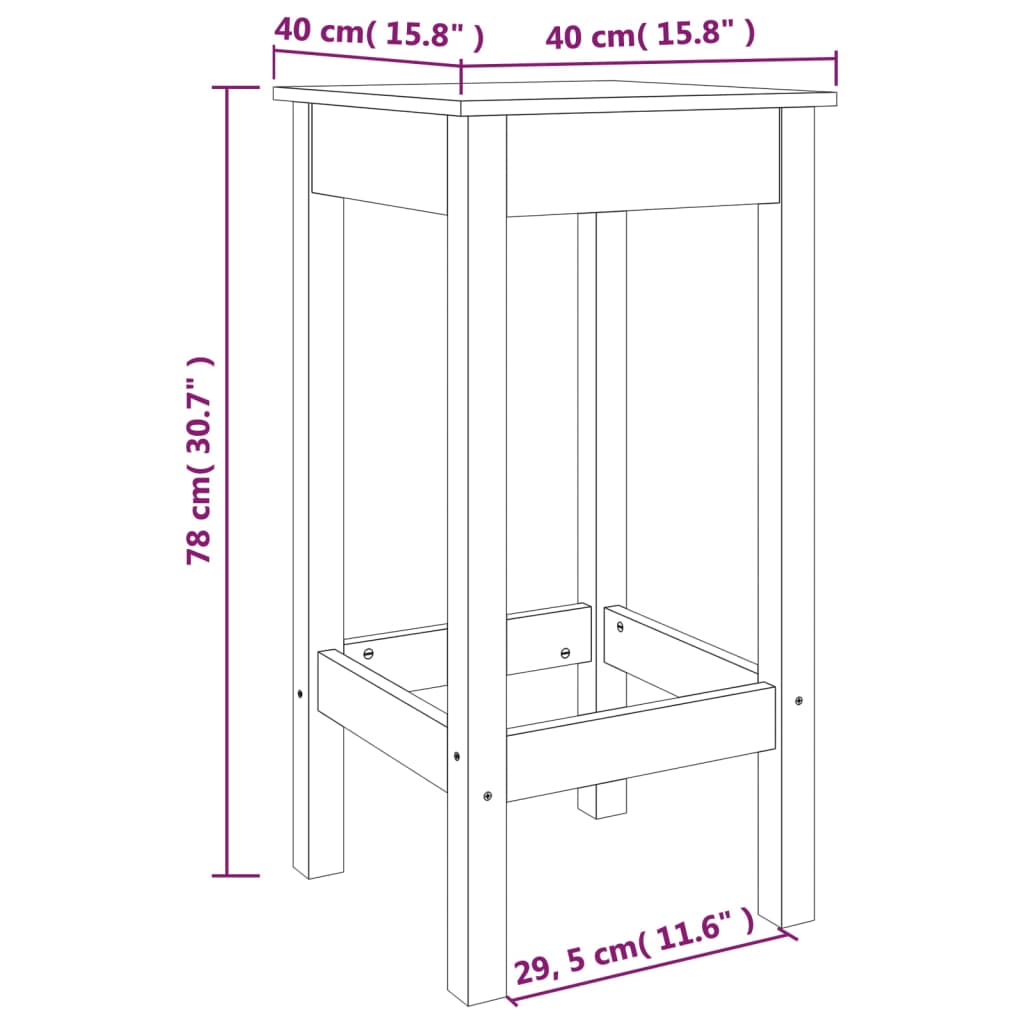 Barstolar 2 st 40x40x78 cm massivt mangoträ