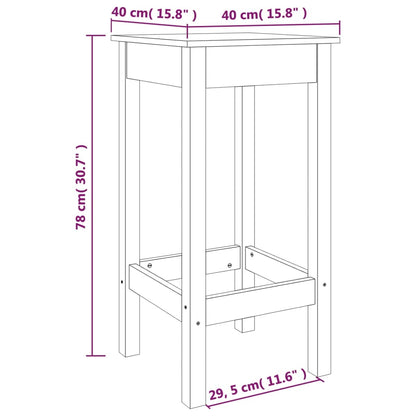 Barstolar 2 st 40x40x78 cm massivt mangoträ