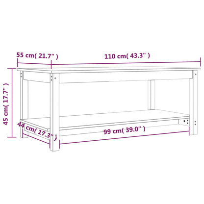 Soffbord 110x55x45 cm massiv furu