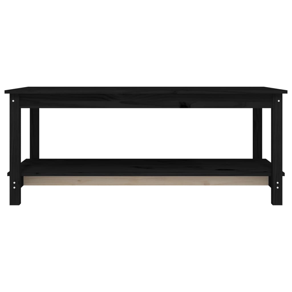 Soffbord svart 110x55x45 cm massiv furu