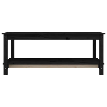 Soffbord svart 110x55x45 cm massiv furu