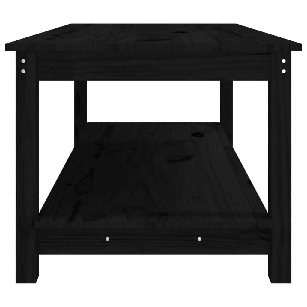 Soffbord svart 110x55x45 cm massiv furu