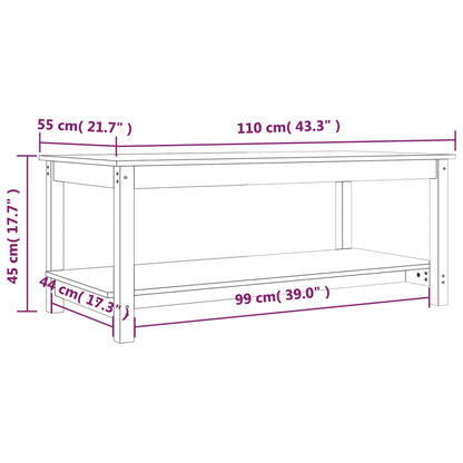 Soffbord svart 110x55x45 cm massiv furu