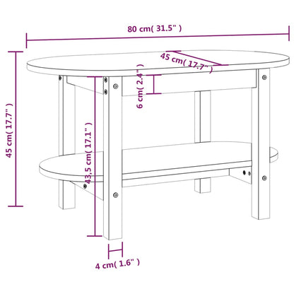 Soffbord 80x45x45 cm massiv furu