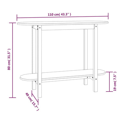 Konsolbord vit 110x40x80 cm massiv furu