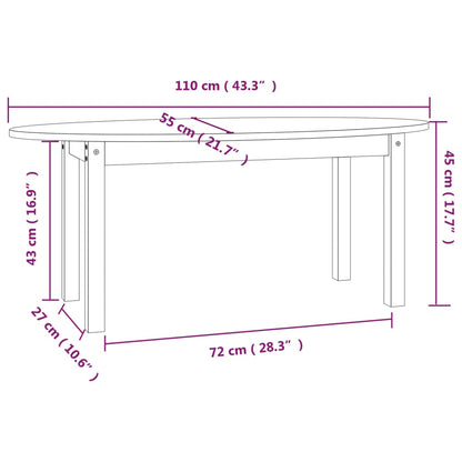 Soffbord 110x55x45 cm massiv furu