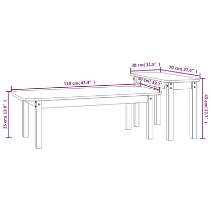 Satsbord 2 st honungsbrun massiv furu