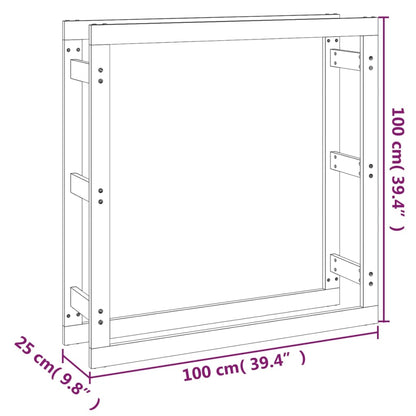 Vedställ honungsbrun 100x25x100 cm massiv furu