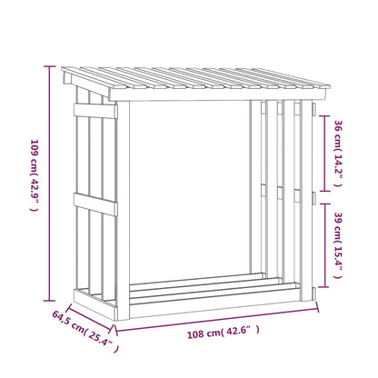 Vedställ 108x64,5x109 cm massiv furu