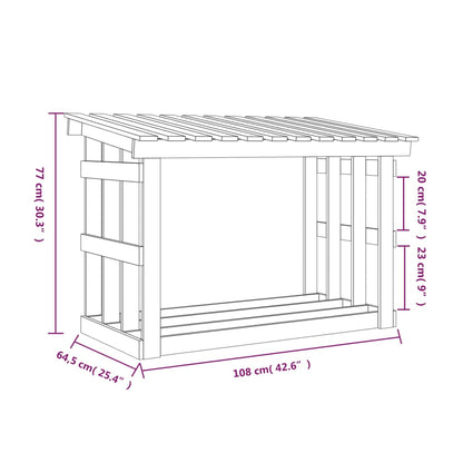 Vedställ vit 108x64,5x77 cm massiv furu