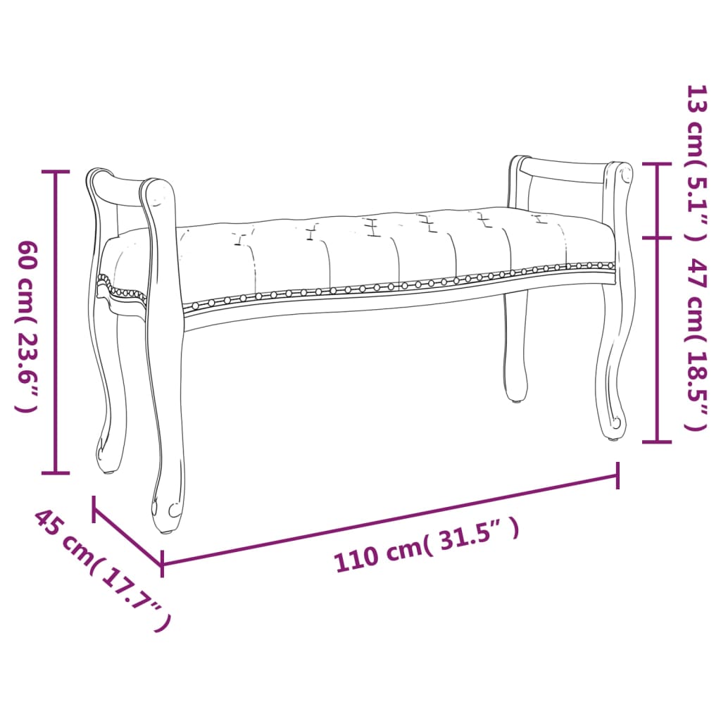 Bänk 110x45x60 cm linne