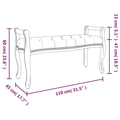 Bänk rosa 110x45x60 cm sammet