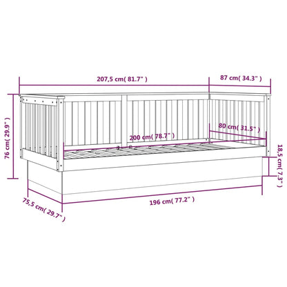 Dagbädd svart 80x200 cm massiv furu