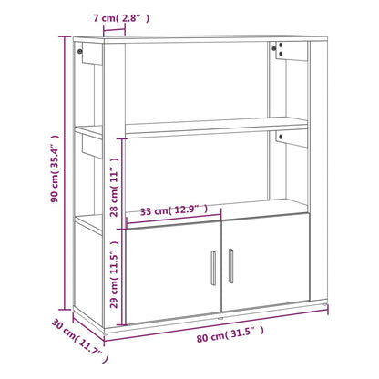 Skänk svart 80x30x90 cm konstruerat trä