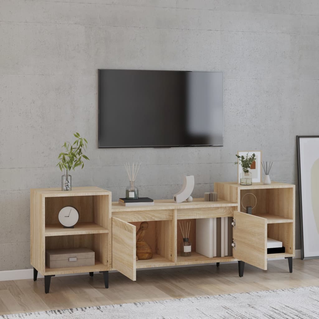 Tv-bänk sonoma-ek 160x35x55 cm konstruerat trä